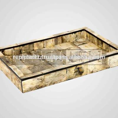 Animal bone inlay Serving Trays