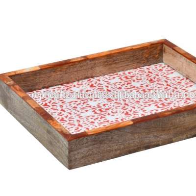 High Quality Resin Wood Lacquer Printed Serving Trays