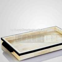 Bone Inlay White Wooden Serving Tray