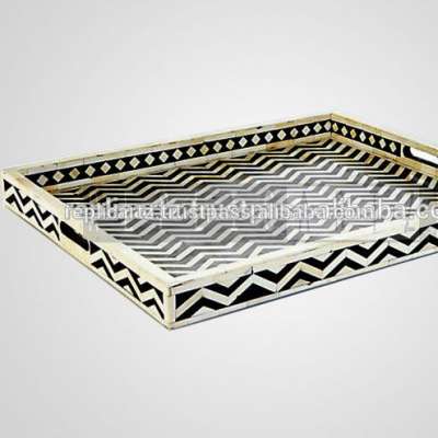 Natural Horn Bone Inlay Food Serving Tray