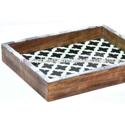 Custom Lacquered with Digital Printing Wood Food Serving Tray